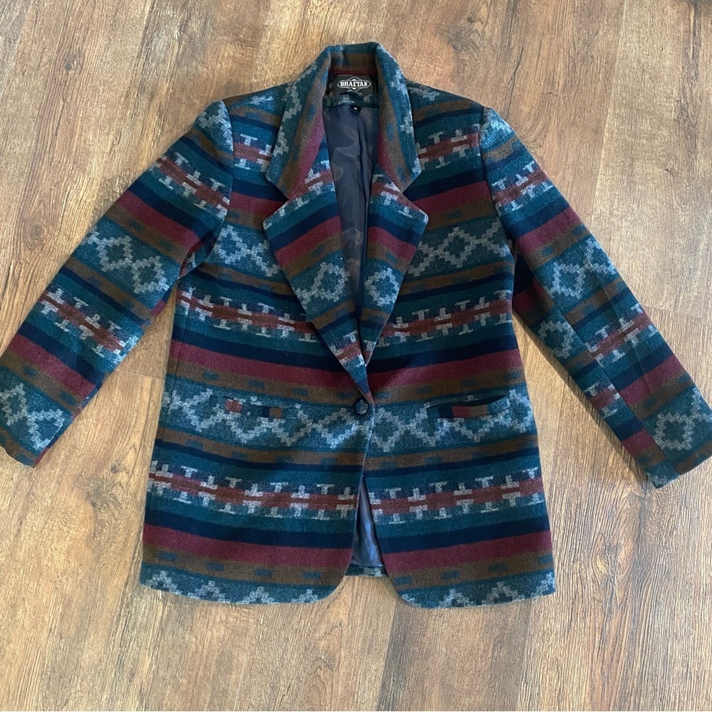 Vintage Multicolor Patterned Blazer